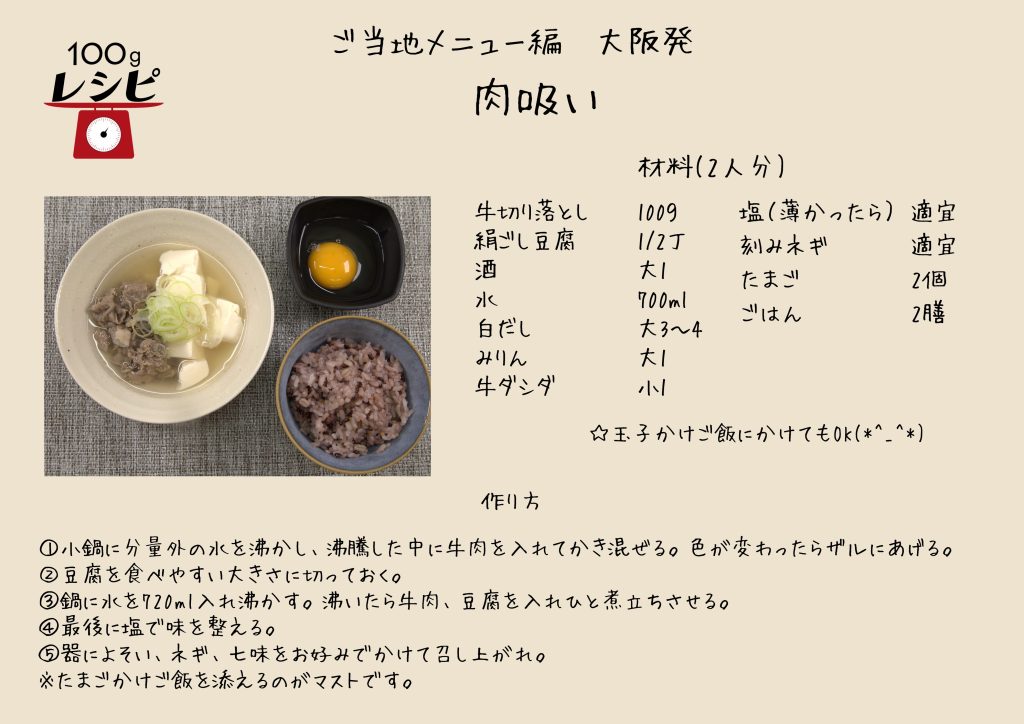 小鍋に分量外の水を沸かし、沸騰した中に牛肉を入れてかき混ぜる。色が変わったらザルにあげる。 豆腐を食べやすい大きさに切っておく。 鍋に水を720ml入れ沸かす。沸いたら◉を入れて牛肉豆腐を入れひと煮立ちさせる。 最後に塩で味を整える。 器によそい、ネギ、七味をお好みでかけて召し上がれ。 たまごかけご飯を添えるのがマストです。
